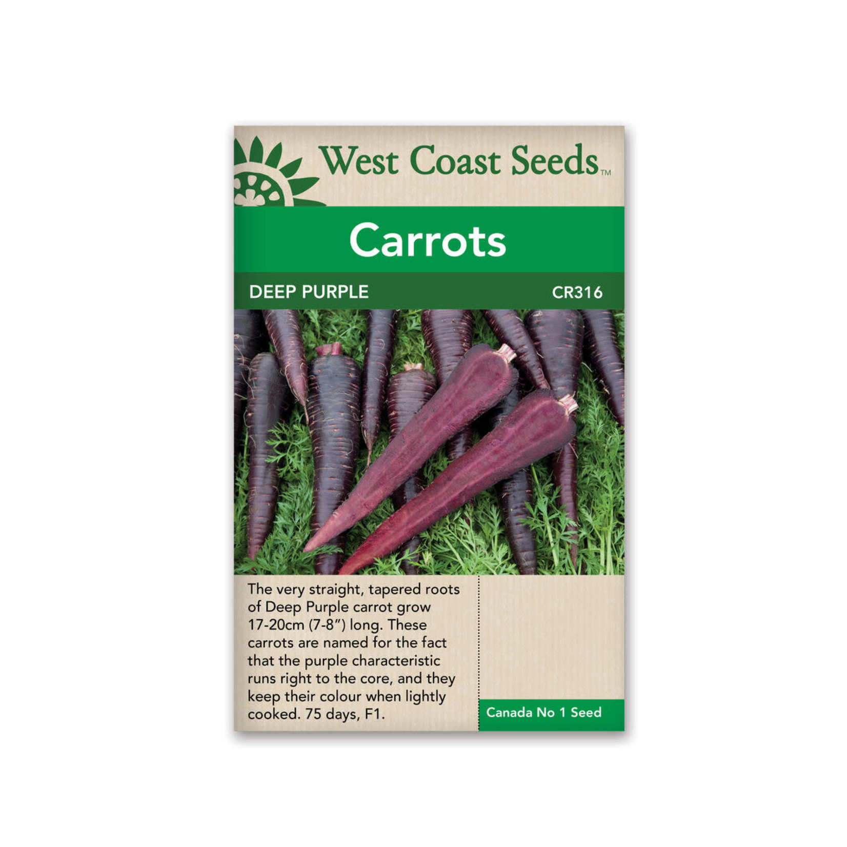 West Coast Seeds Carrots-Deep Purple F1 (Coated) (125 Seeds)