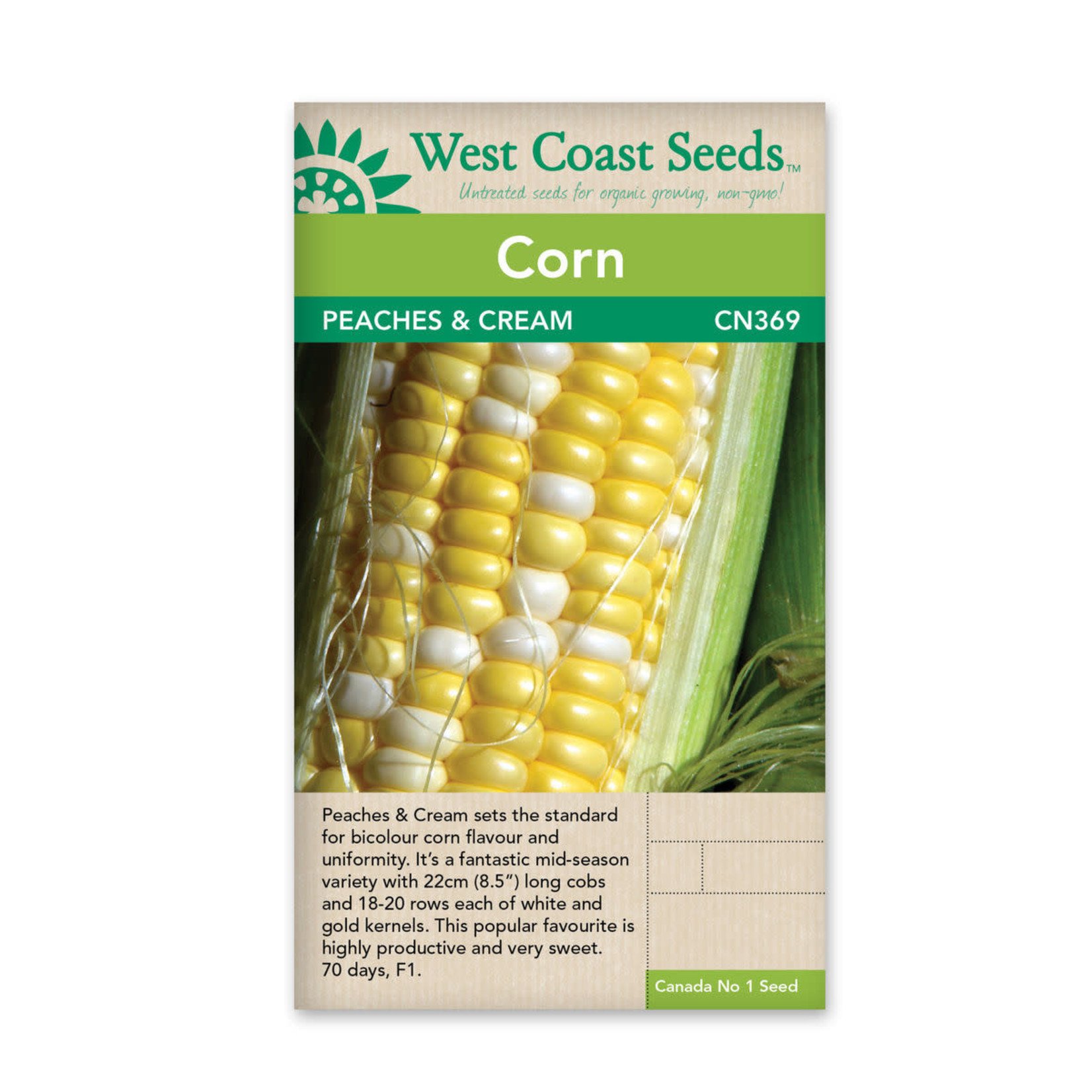 West Coast Seeds Corn-Peaches and Cream Early  F1