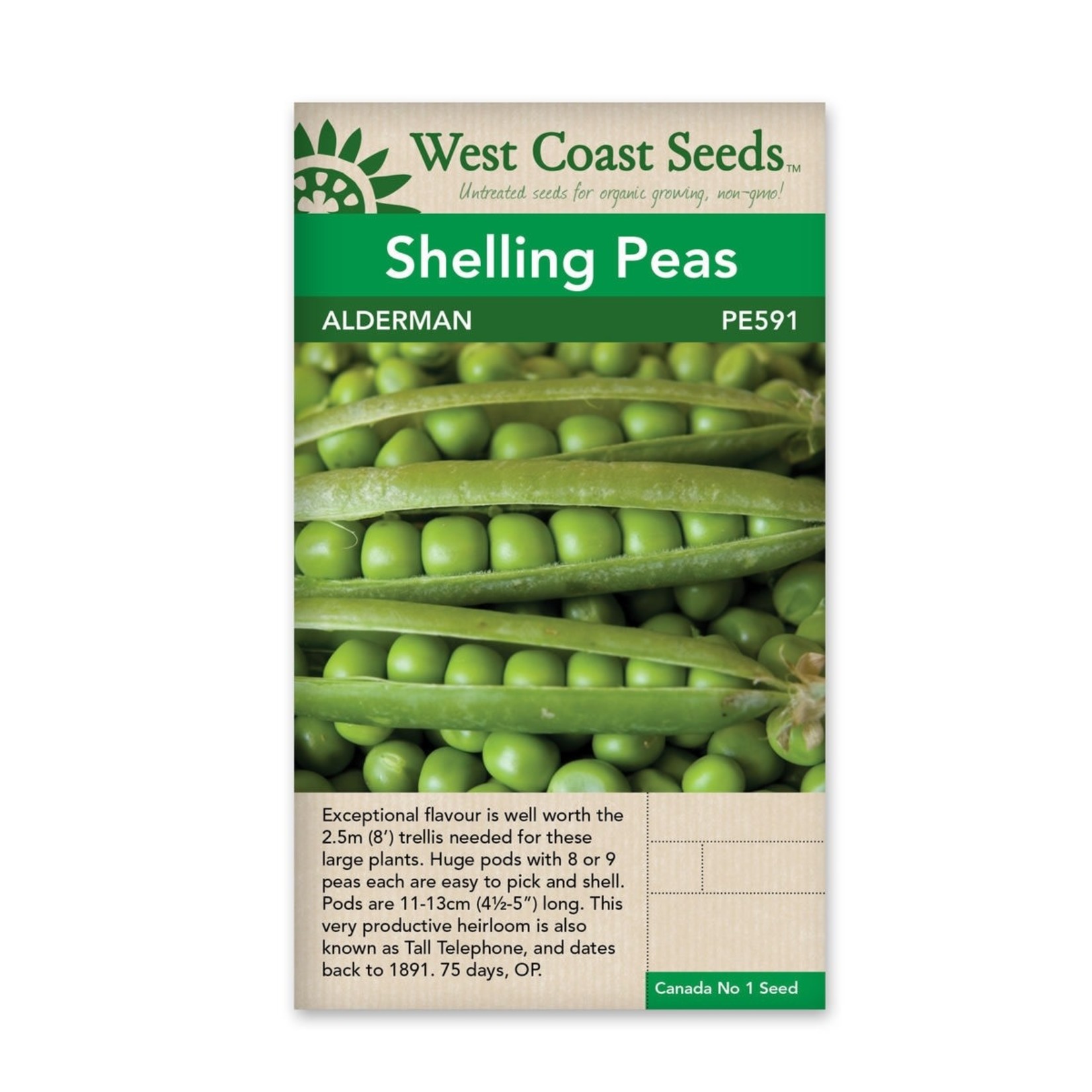 West Coast Seeds Peas - Alderman (Tall Telephone)