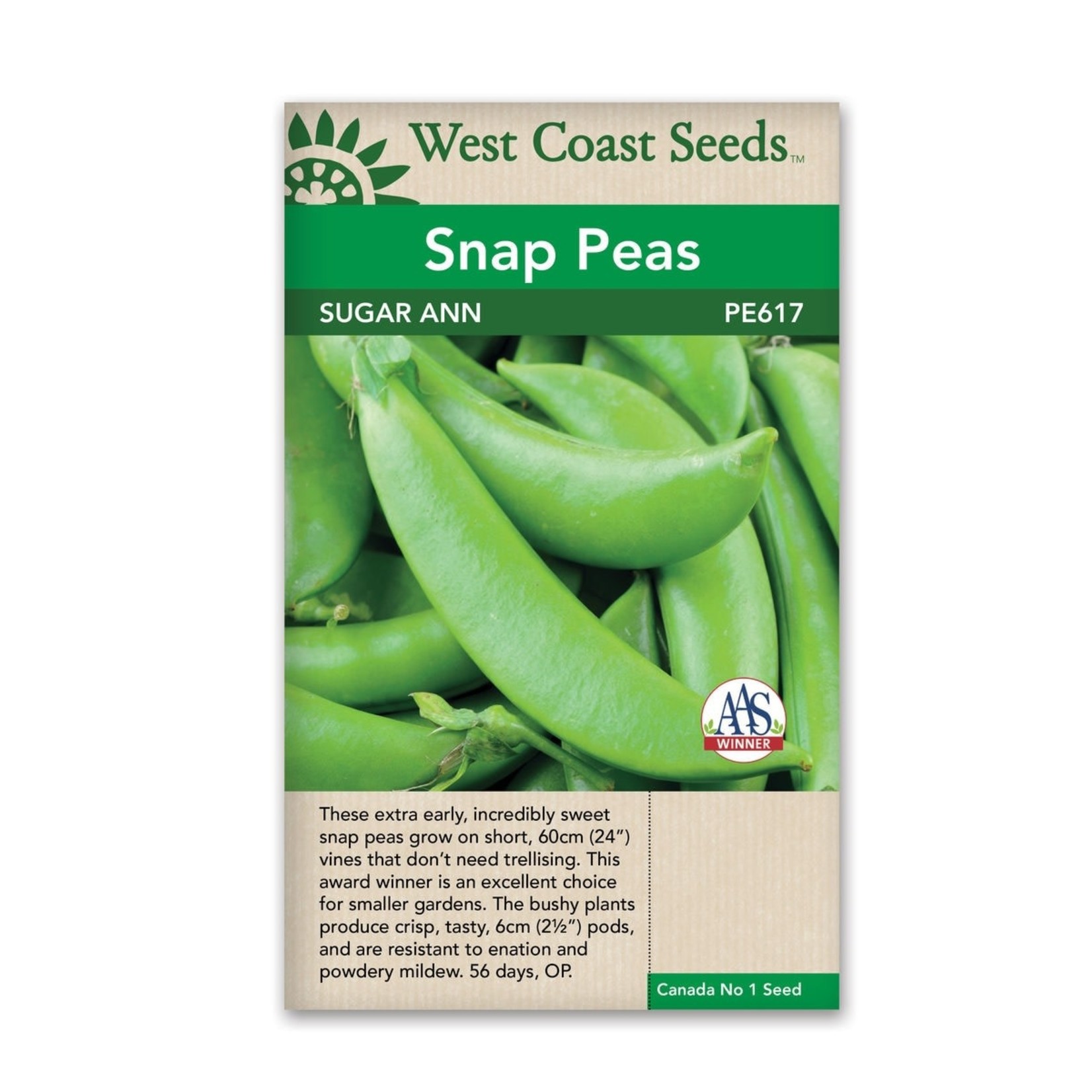 West Coast Seeds Peas - Sugar Ann