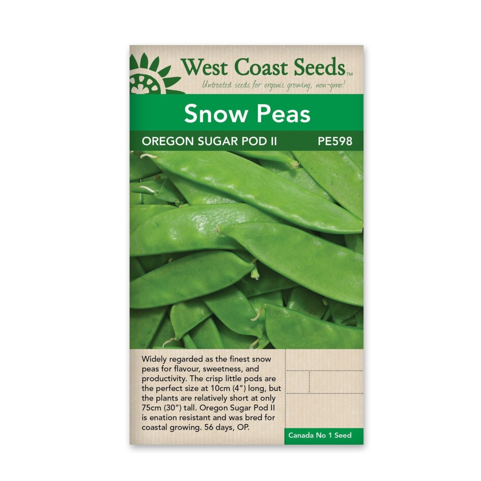 West Coast Seeds Peas - Oregon Sugar Pod II