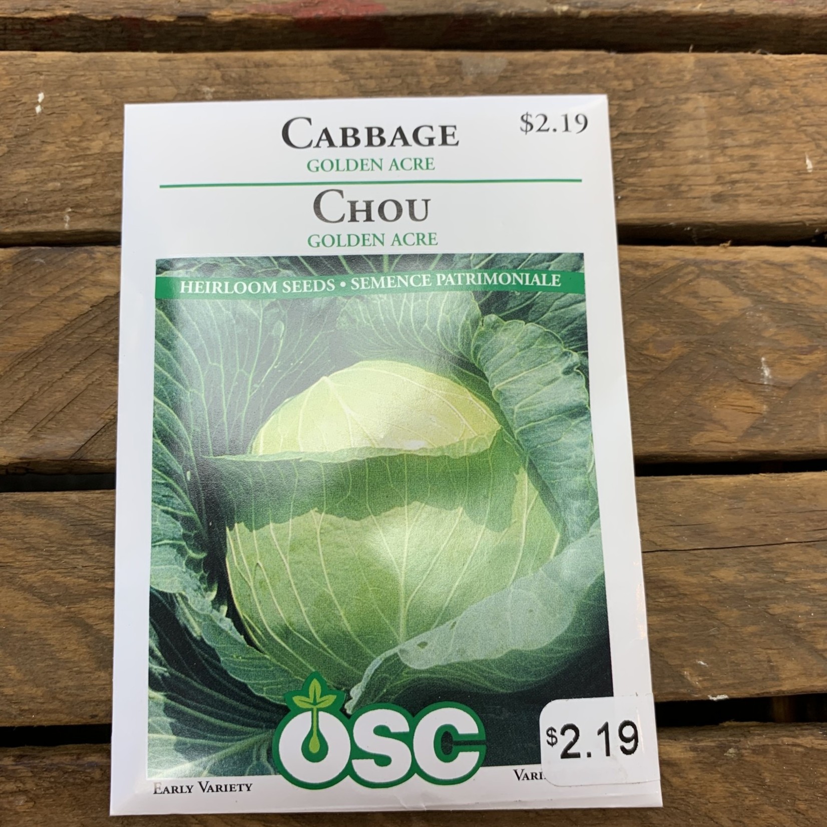 OSC Seeds Cabbage 'Golden Acre' Seeds