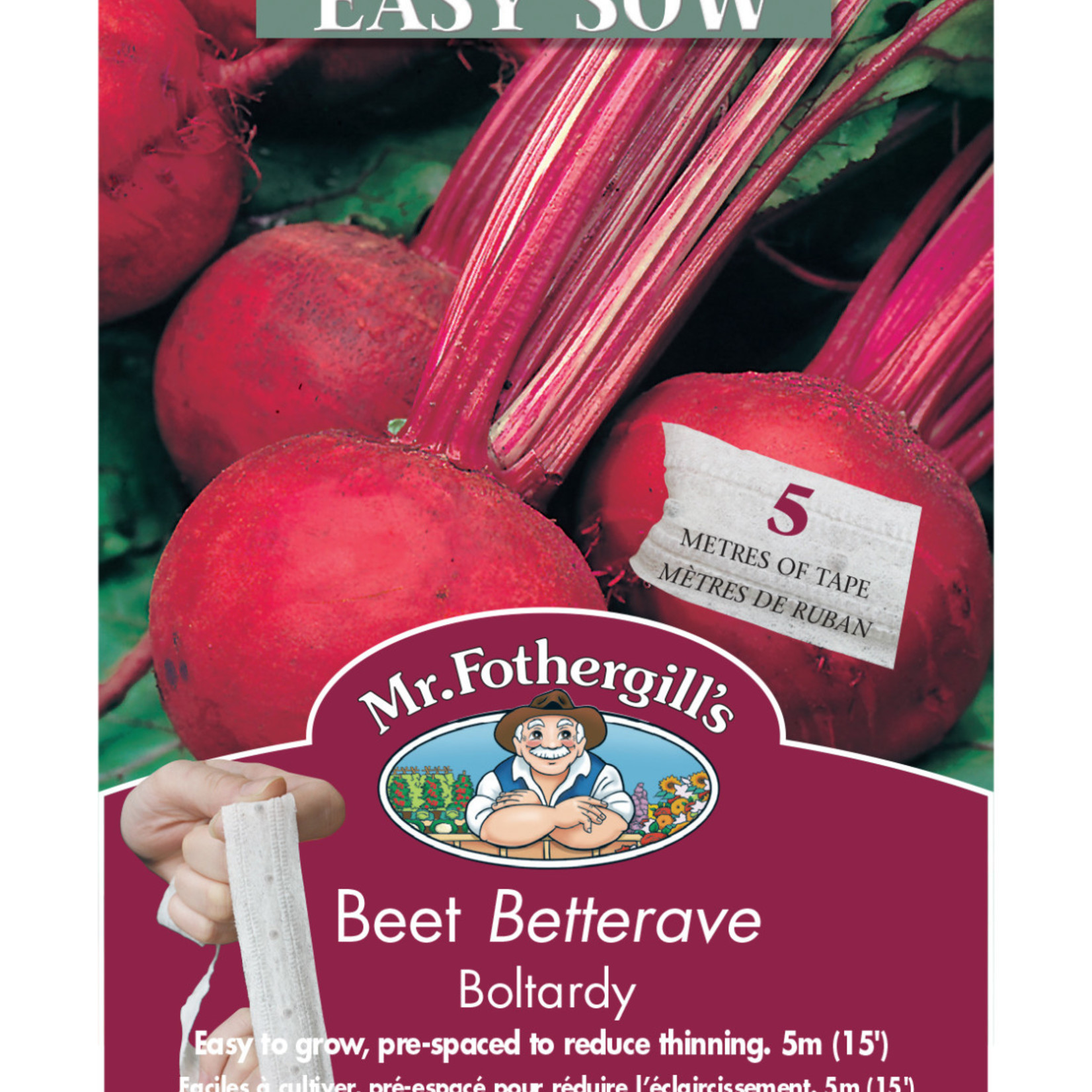 Mr. Fothergill's BEETROOT Boltardy (5M Tape) Seeds