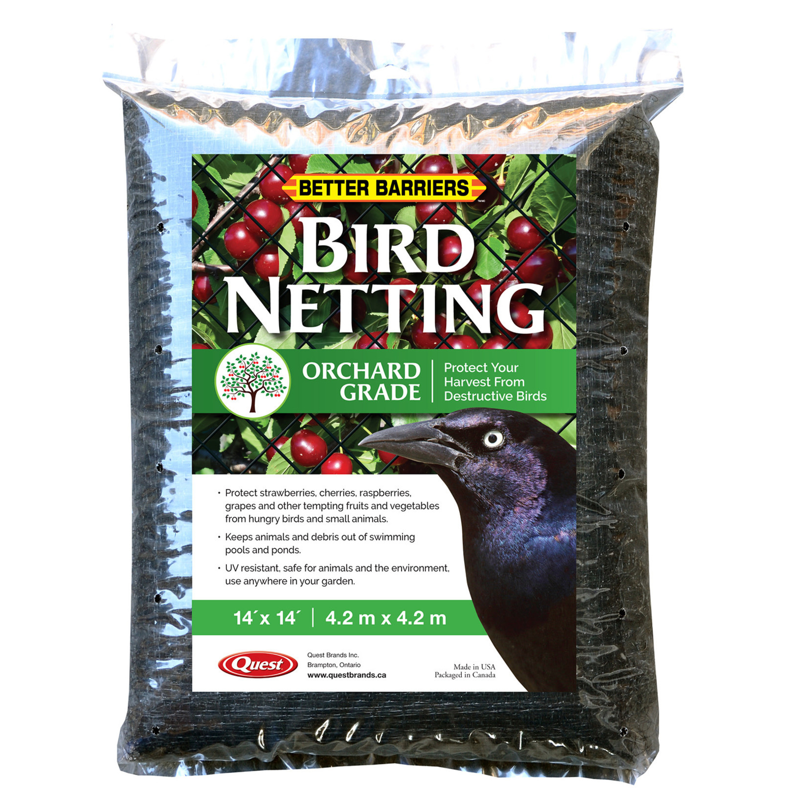 Bird Netting Orchard Grade - 7' x 45'- Black Mesh