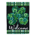 Shamrock Flowers Garden Textured Suede Flag