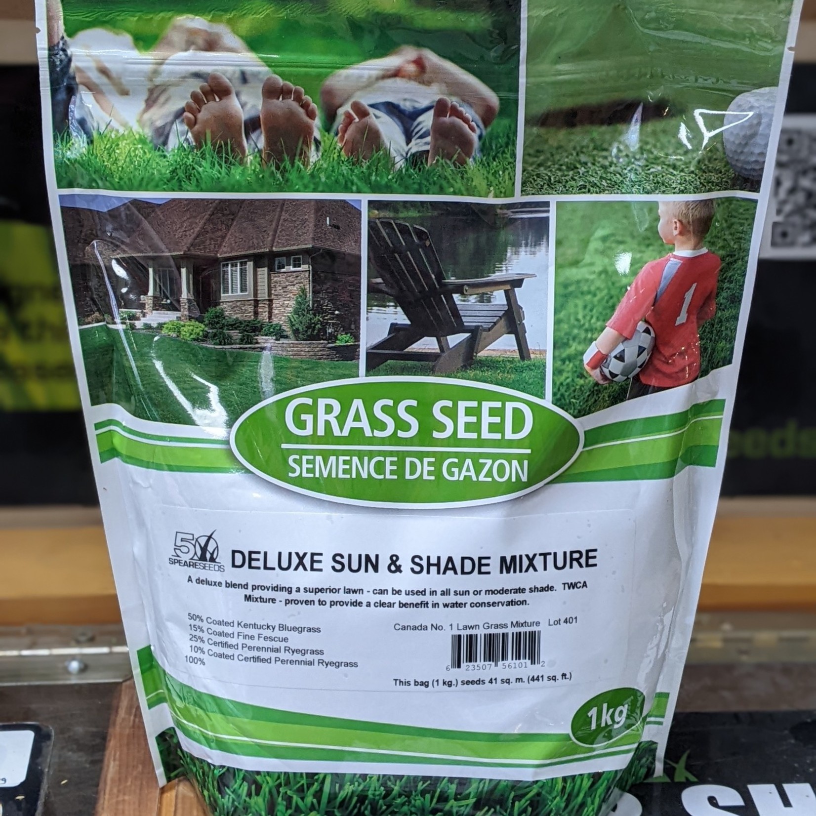 Speare Seeds Deluxe Sun & Shade Grass Seed 1KG-Bagged