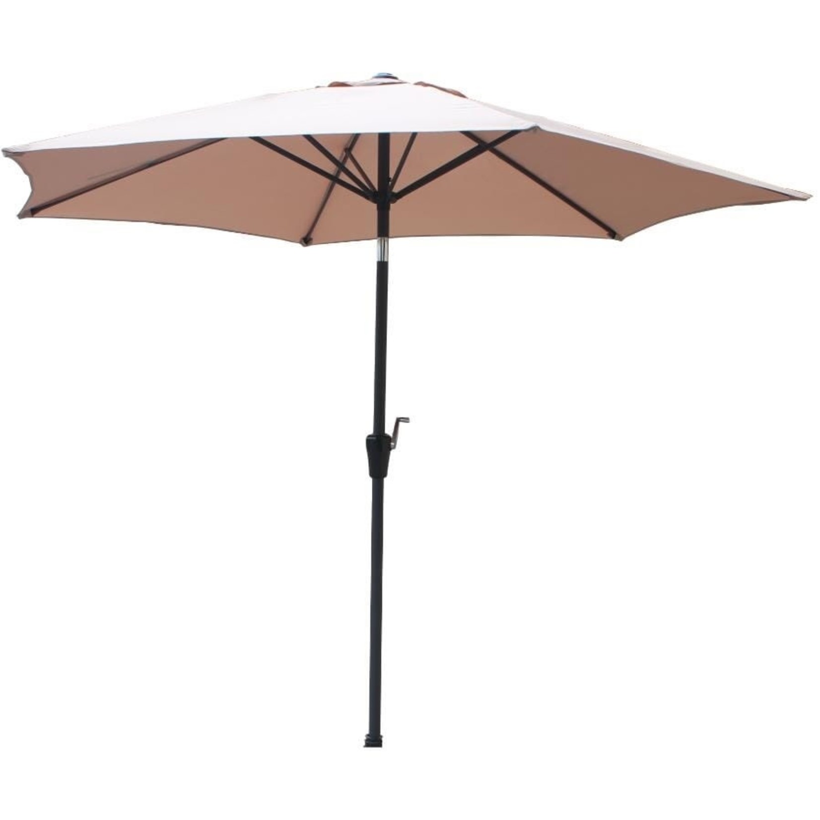 9' Aluminum Umbrella With Crank/Tilt - Stone (Taupe)