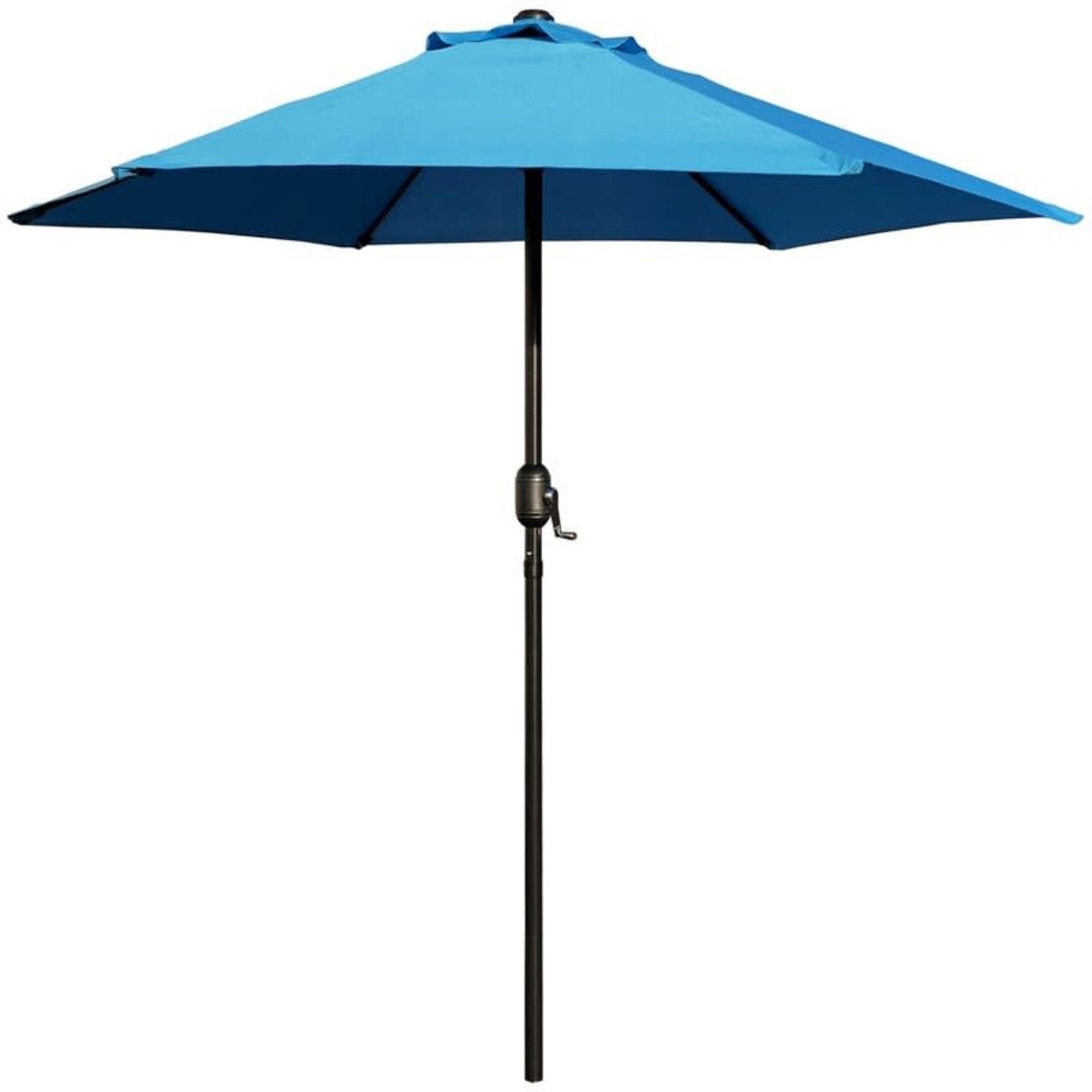 9' Aluminum Umbrella With Crank/Tilt - Azure (Sky Blue)