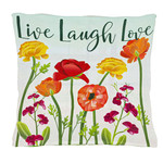 Live Laugh Love Floral Inter. Pillow Cover