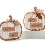 Pumpkin Decor w/sentiment, 2 asst.