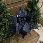 VELVET BEADED EDGE POINT STEM NAVY 23"