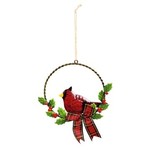 Metal Wreath with Cardinal Icon Ornament