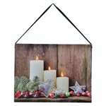 CANVAS 8"X6" 3 LED CANDLES X 3