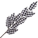 SPRAY HOLLY BERRY LEAF 27" BLK & white check
