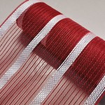 10.5" Red  w/White Stripes Synthetic Sinamay, 30'