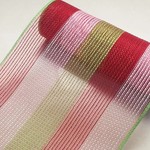 10.5" WHITE/GREEN/RED JUTE STRIPED SINAMAY, 30'