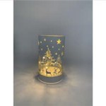 LED Cylinder Glass Stand (reindeer) (white)