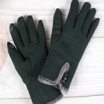 Triple Buttoned Touch Screen Gloves-Green