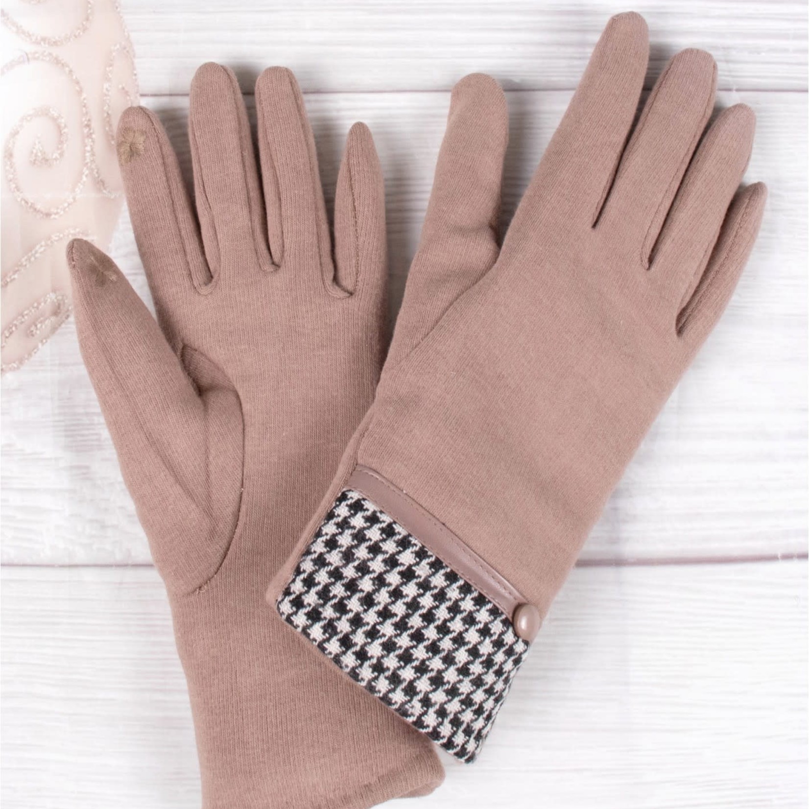 Touch Screen Glove W/ Belt, Taupe