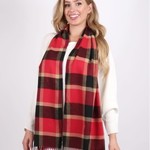 Fashion Plaid Premium Scarf-Red/Black