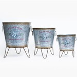 ICE SKATING METAL POT STANDS W/LEGS, W/H. LINERS - Sm