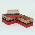 SANTA BELT WOODEN CONTAINERS, W/H. LINERS -Sm