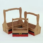 SANTA BELT WOODEN CONTAINERS W/HANDLES, W/H. LINERS - Lg