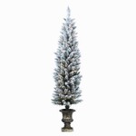 4.5' Flocked Potted Tree  #054