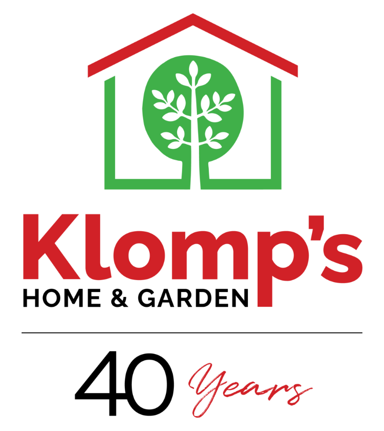 Klomp’s red and green logo represents 40 years of service providing home and garden solutions for customers.