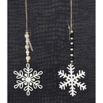 4.75" BEAD SNOWFLAKE ORN 2ASST- White and Black