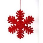 VELVET SNOWFLAKE ORN 13.5"