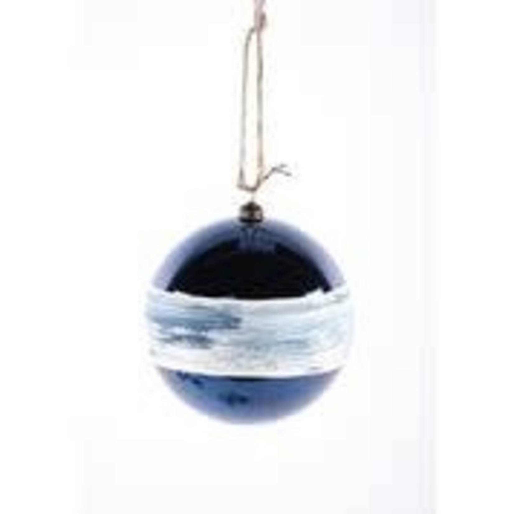5" Ornament Ball  Navy/White Each