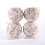 BURLAP BALL ORN BX OF 4