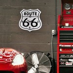 Black & White Route 66 Wall Clock
