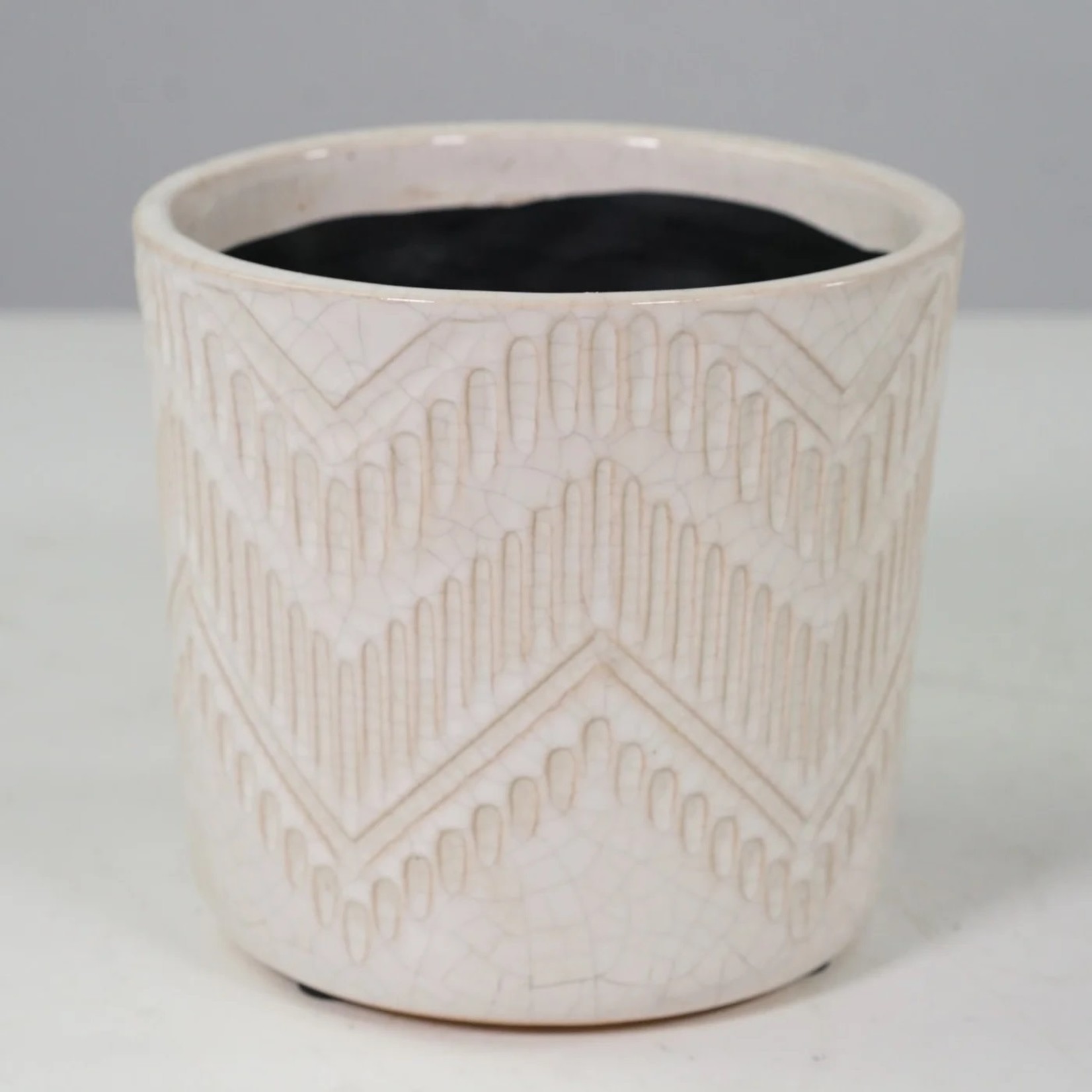 White Glazed Ceramic - 4" pot