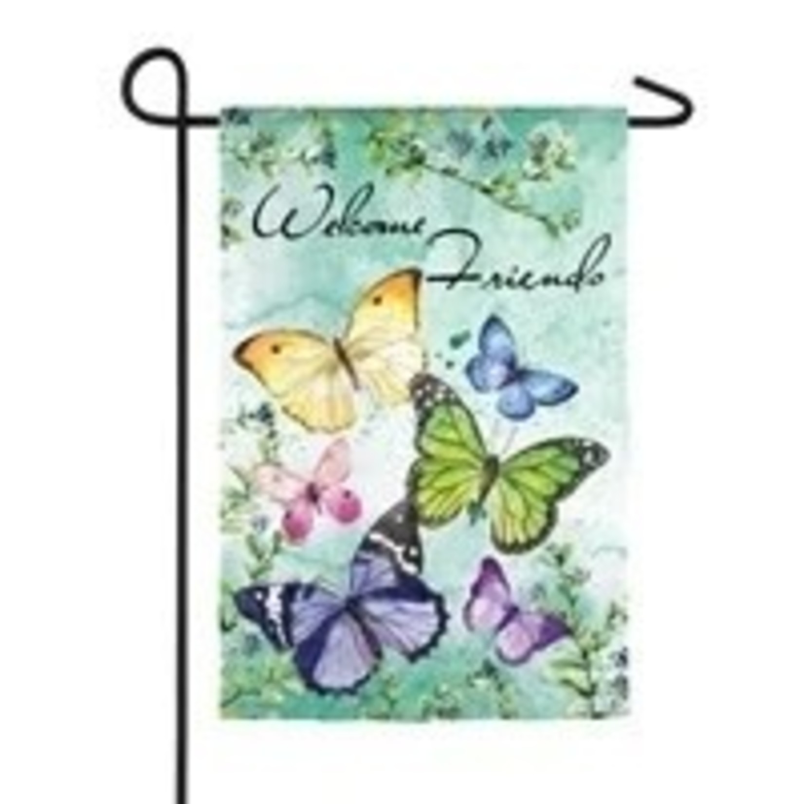Butterfly Friends Garden Texturized Suede Flag