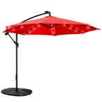 10' LED Offset Umbrella - Poppy (Red)