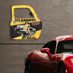 My Garage My Rules Car Door Metal Wall Décor