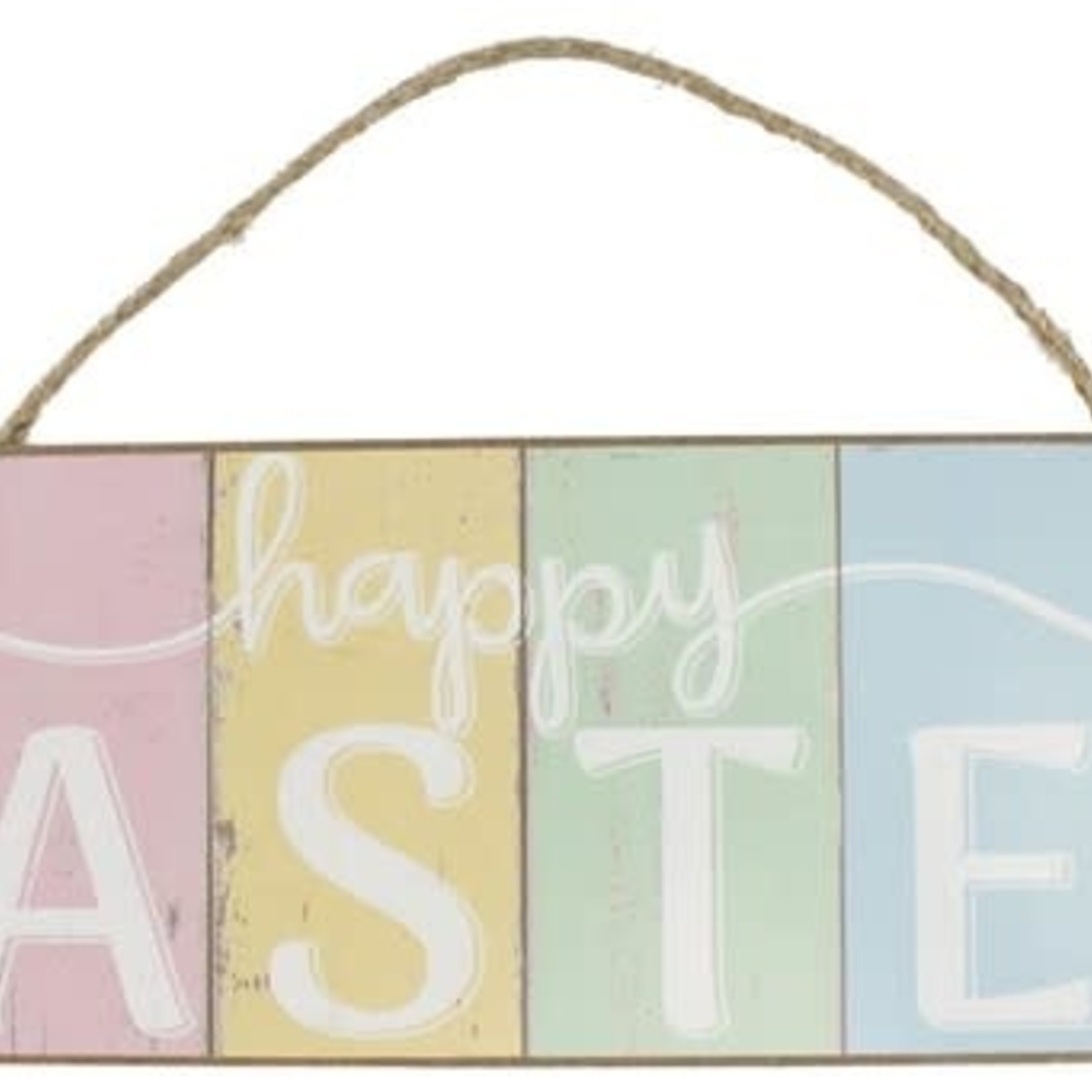 15"L X 5"H Happy Easter/Stripes Sign