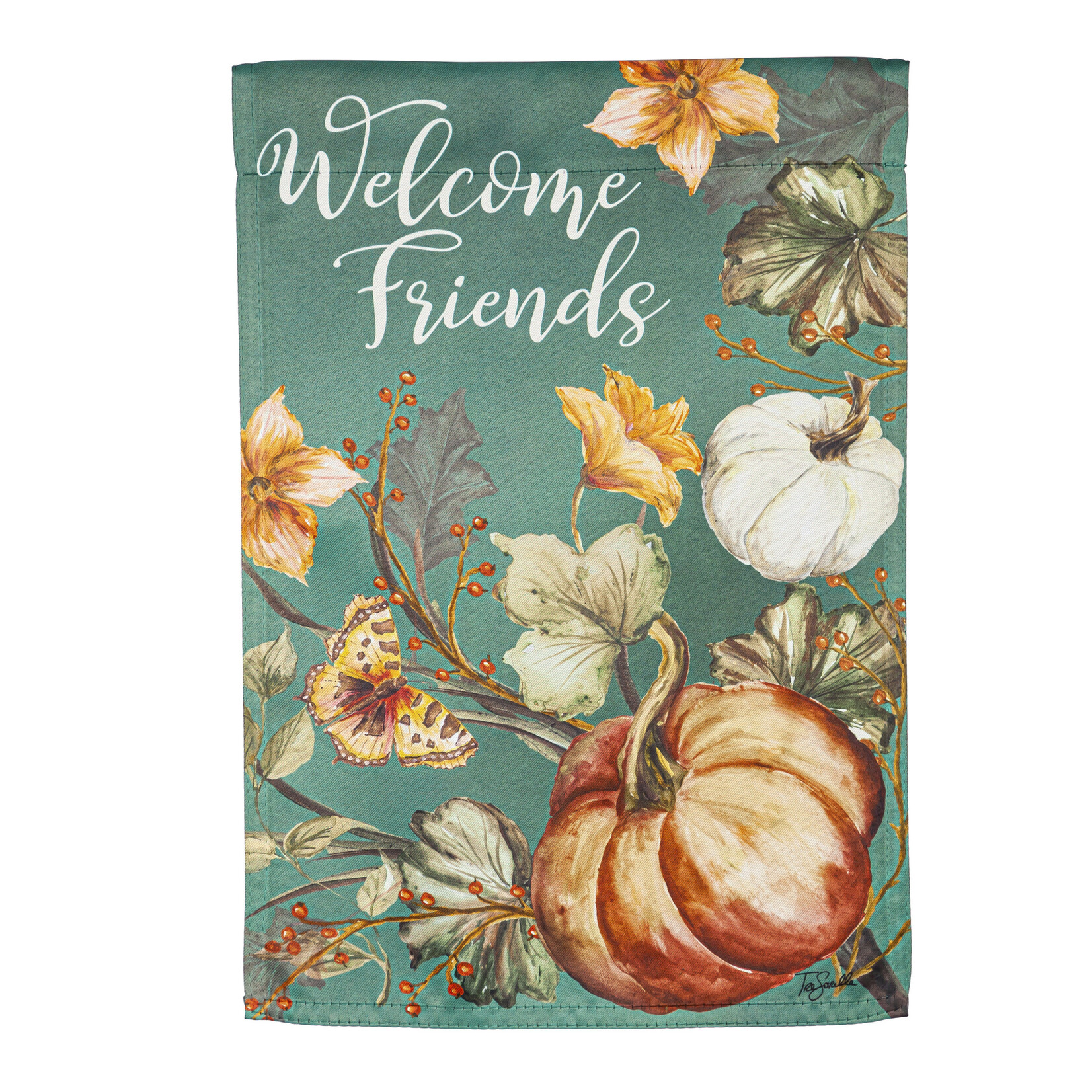 Autumn Vines Garden Suede Flag