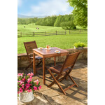 Plow & Heart Eucalyptus Wood Outdoor Square Bistro Table w 2 Chairs