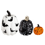 Printed Ceramic Pumpkins, Halloween Night  -Med.