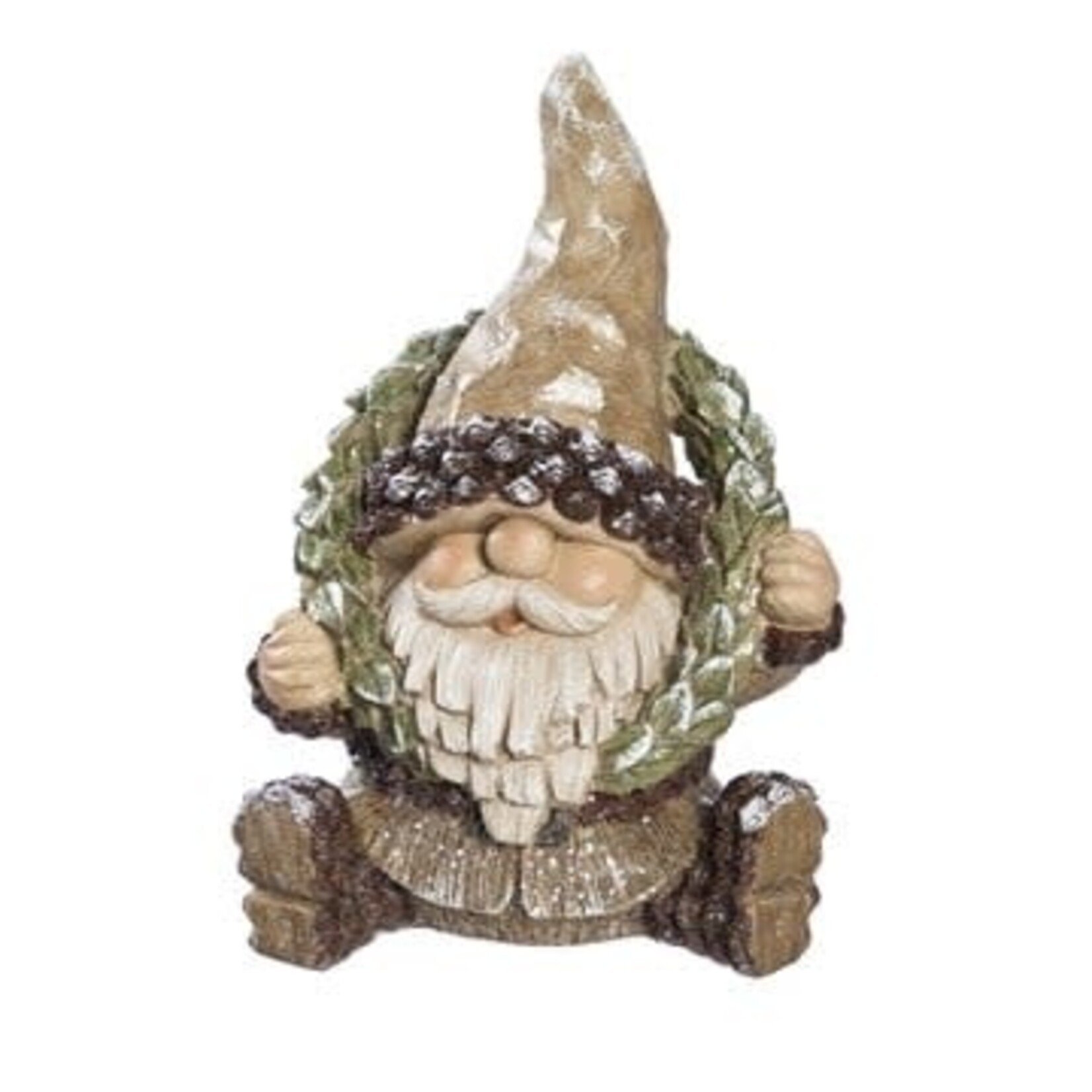 Resin Woodland Gnome Tabletop Décor with Wreath