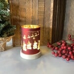 LED Red Santa Sleigh Lantern