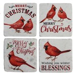 Poly Coaster-Xmas/Cardinal  Set of 4