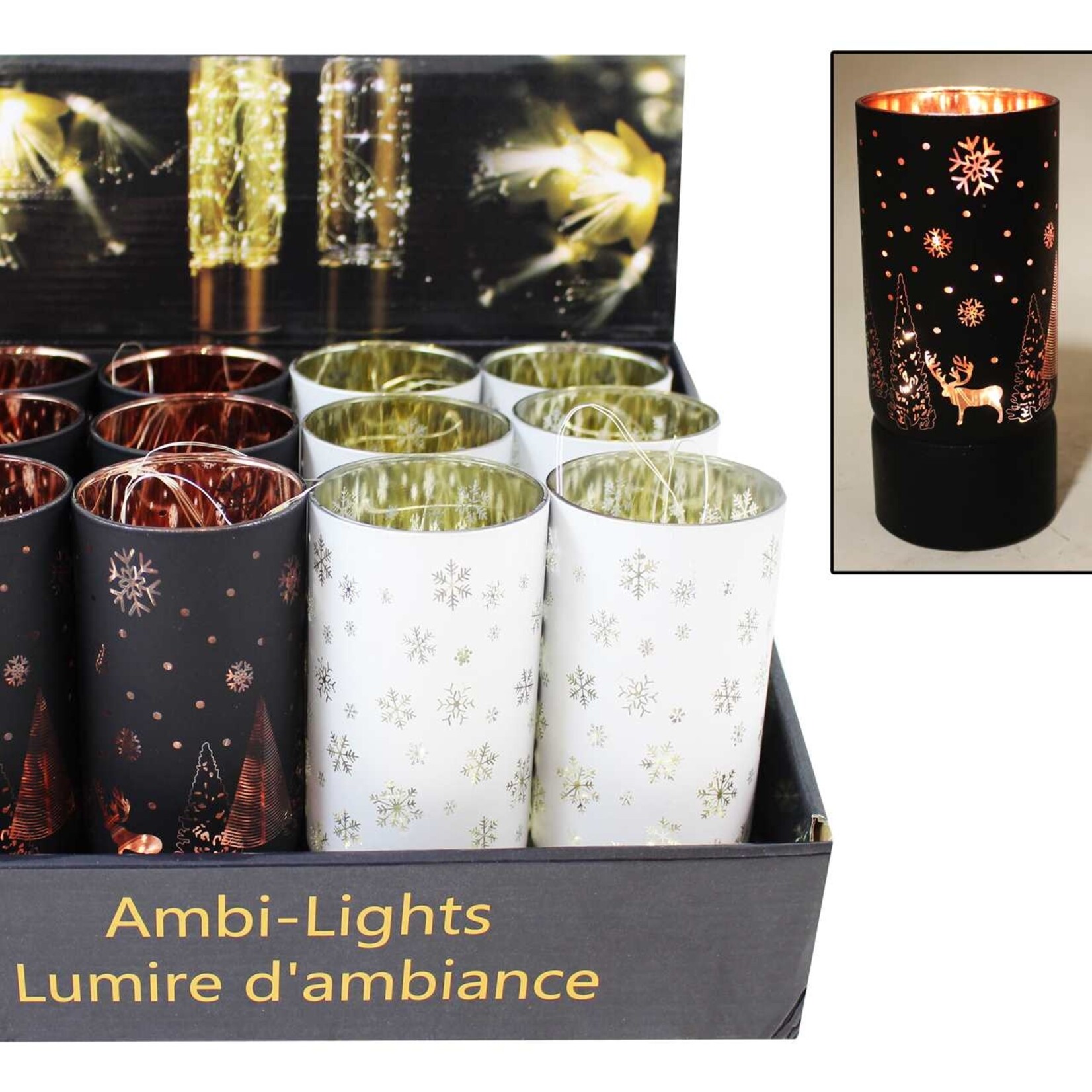 Black or White LED Christmas Lantern