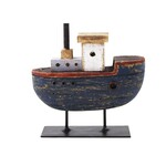 Blue Boat on Stand decor