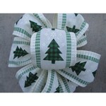 2.5" Green/White Trees In A Row Wired Ribbon, 50 Yards