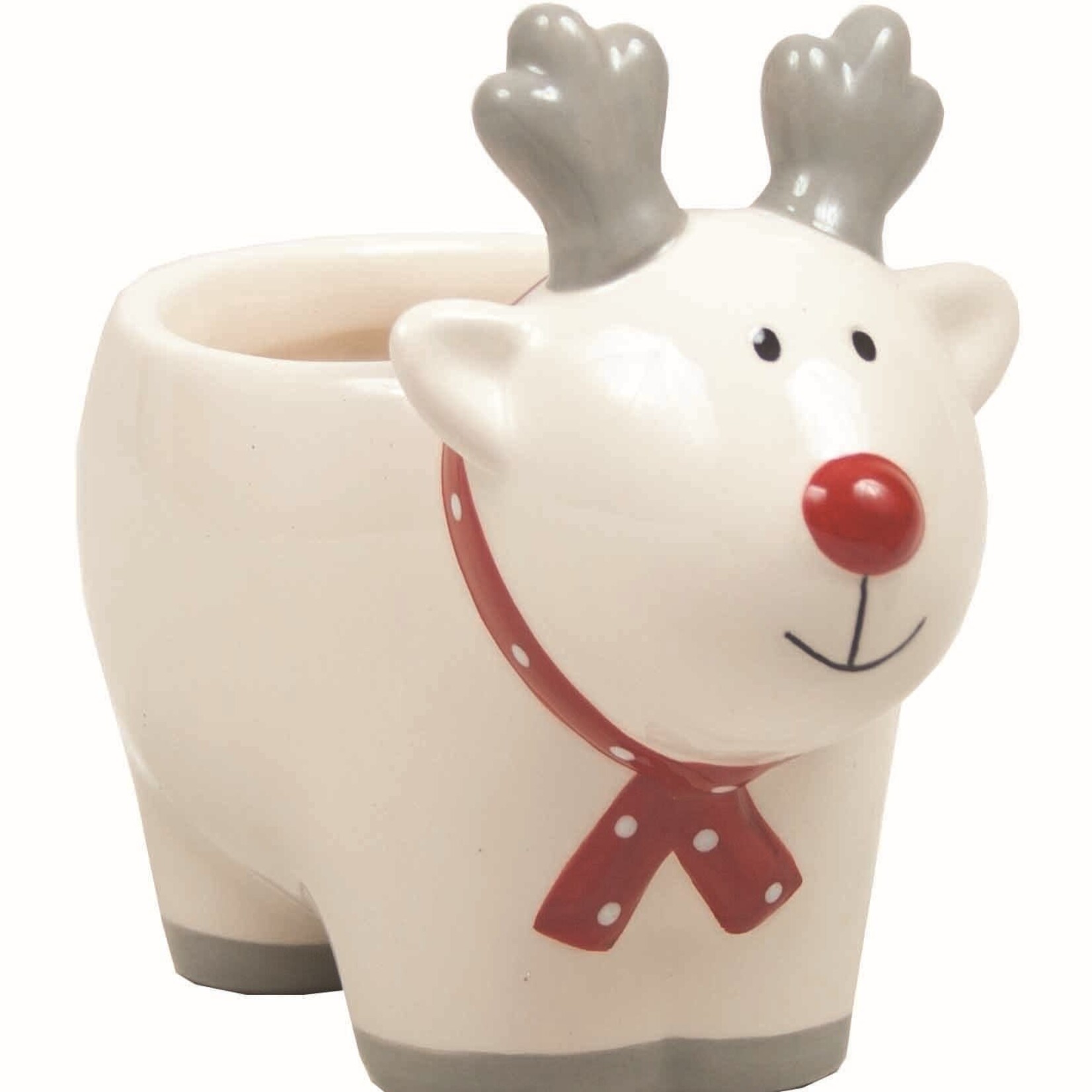 5.11X3.54X4.68" REINDEER NOVELTY DOLOMITE CONTAINER (3" OPENING)