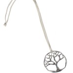 Necklace Tree of Life Leather Cream